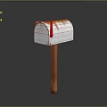 Mailbox mailbox tin mailbox old mailbox items 3d model