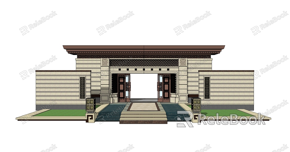 New Chinese Gate Entrance Gate model