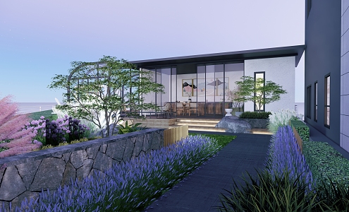 Roof Garden Modern Garden 3d model