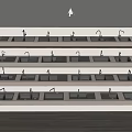 Multiple Rows of Modern Kitchen Sinks with Faucets in Organized Design