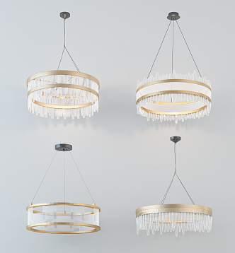 Modern Crystal Chandelier Fashion Simple Metal Crystal Chandelier Combination 3d model