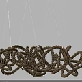 Woven Rope Chandelier Modern Decorative Design With Illuminated Bulbs Elegant Hanging Lighting Fixture