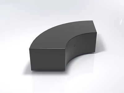 Black Curved Shape Sofa With Modern Sleek Design And Smooth Surface 3d model