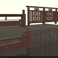 Traditional Chinese Wooden Railings With Intricate Carved Patterns And Decorative Panels