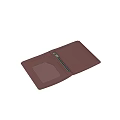 Maroon Leather Portfolio Folder Open Featuring Card Slot and Metal Clip for Business
