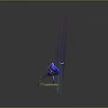 Purple Haired Magical Character With Small Creature On Circular Platform And Blue Light