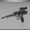 Futuristic Energy Weapon Rifle With Scope Vented Barrel Mechanical Grip And Modern Design