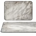 Modern Light Gray Square Rug With Patchwork Design And Natural Light Shadows 3d model