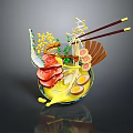 Appetizing Ramen Bowl With Chashu Soft Boiled Egg Bean Sprouts And Chopsticks