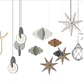 Modern Chandeliers Showcasing Star Cloud Circle And Geometric Shape Designs 3d model