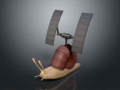 Futuristic Game Movie Character Snail With Solar Panels On Back Design 3d model