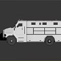 White Military Armored Vehicle with Roof Emergency Lights and Sturdy Design