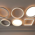 Modern Ceiling Lights With Circular Oval Square Shapes And Illuminated Design 3d model