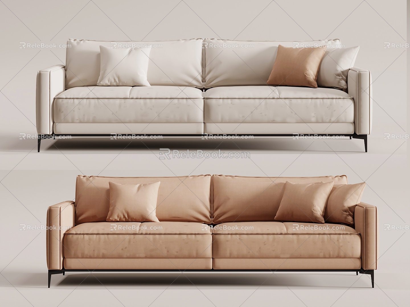 Modern double sofa 3d model