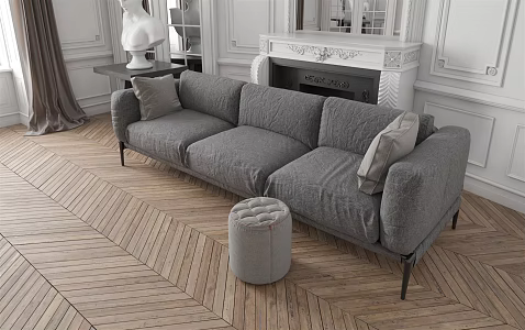 Modern Three-Seat Sofa 3d model