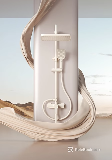 Modern White Shower System With Handheld Sprayer And Elegant Design 3d model