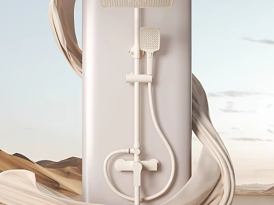 Modern White Shower System With Handheld Sprayer And Elegant Design 3d model