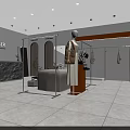 Elegant Modern Clothing Store Interior With Fashion Displays Mannequins And Shelves