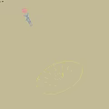 Round Yellow Smiley Ball With Winking Eye And Blush Cheeks Design