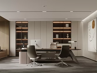 Manager's Office Chairman's Office Desk Office Space 3d model