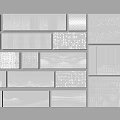 Wall Panels With Various Textured Patterns And Decorative Designs For Interior Decoration 3d model
