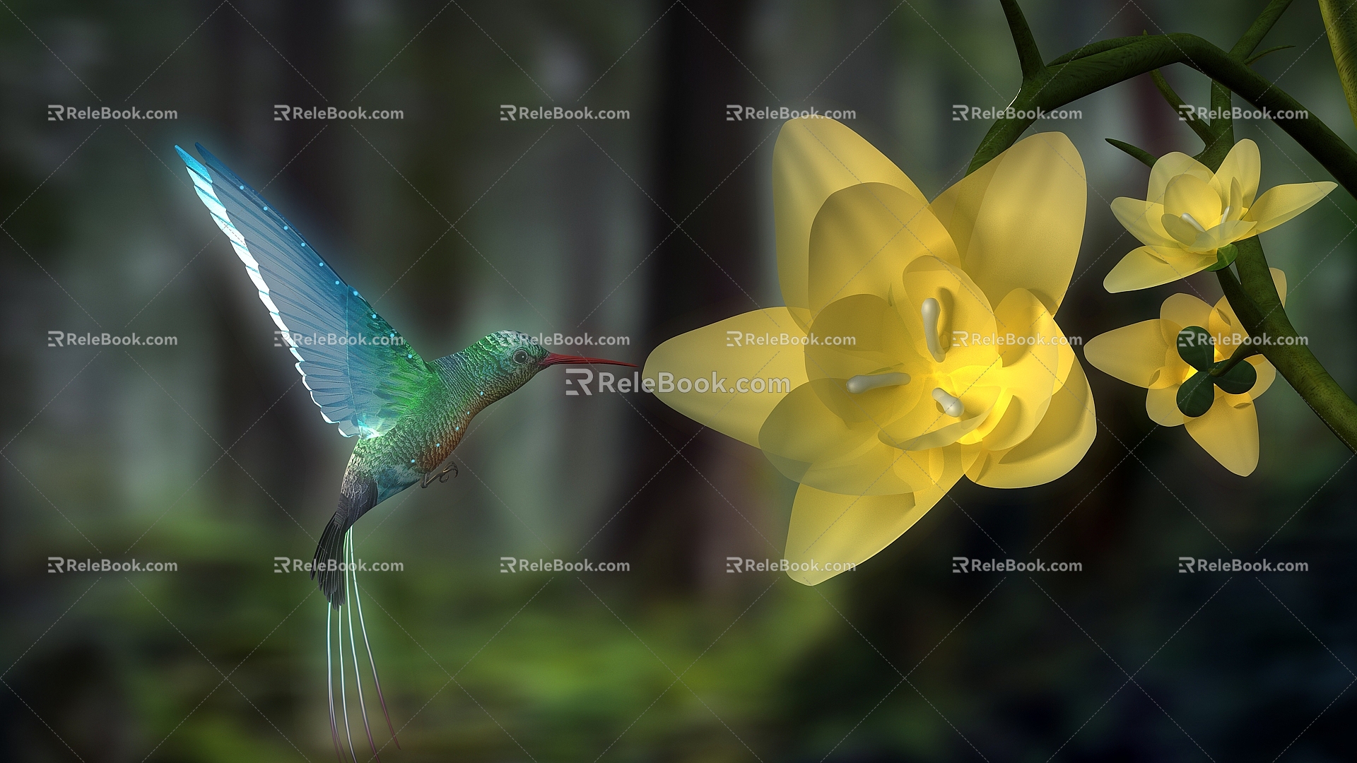 Modern Hummingbird 3d model