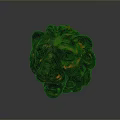 Artistic Green And Orange Lion Head Furniture Decoration With Textured Design