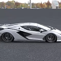 Lamborghini White Sports Car Aerodynamic Sleek Body Scissor Doors Modern Headlights Design