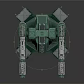 Futuristic Green And Silver Robotic Arm With Mechanical Joints And Reflective Base