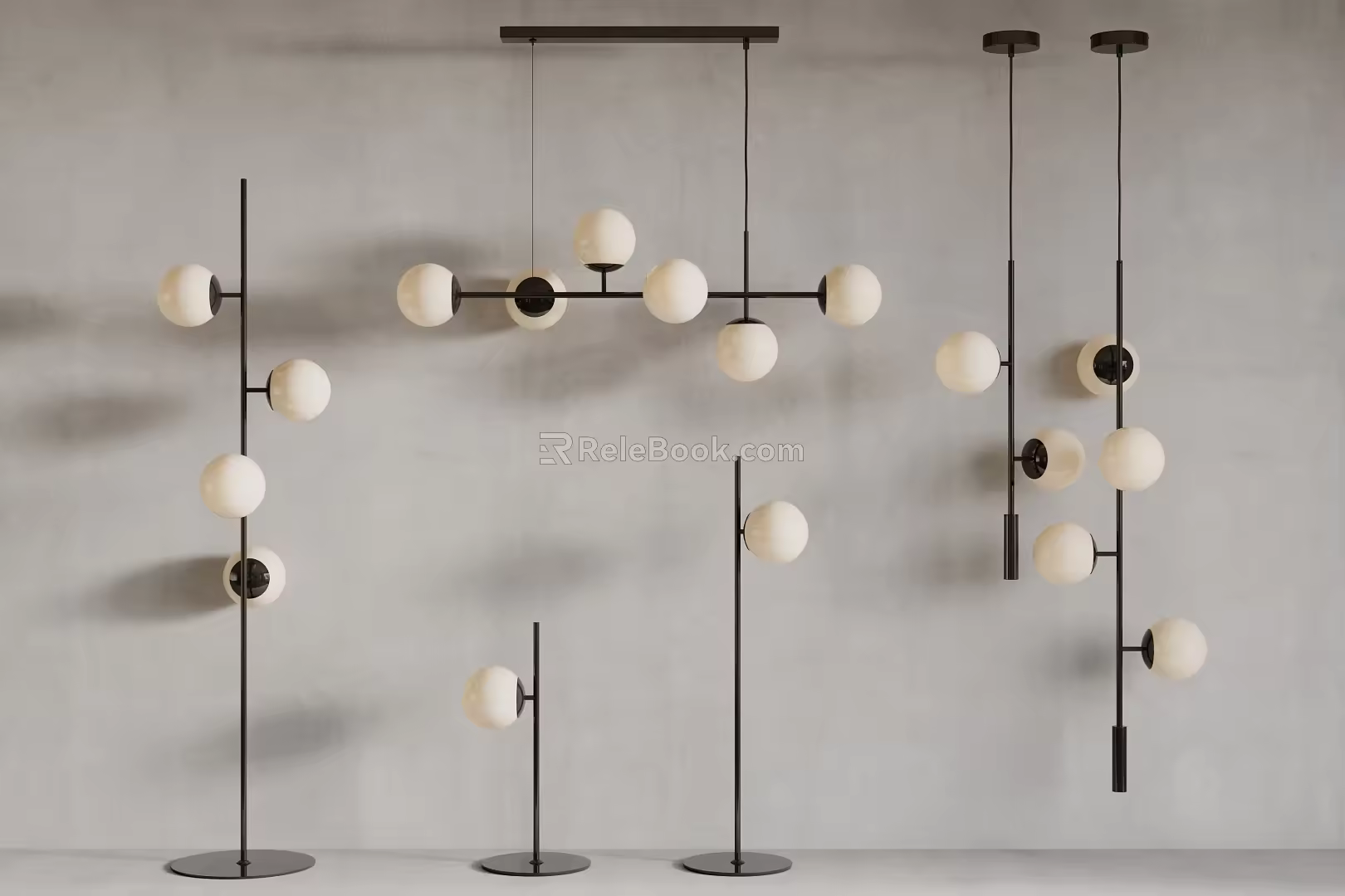 Modern combination lamp chandelier floor lamp table lamp 3d model