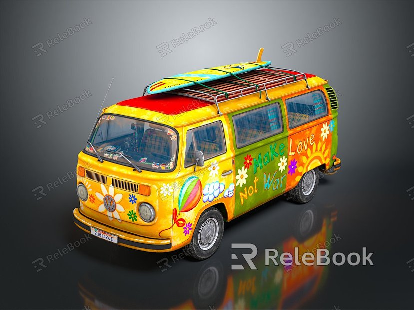 minibus minibus minivan driverless bus bus school bus van box car model