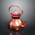 Shiny Copper Teapot With Curved Handle Elegant Spout And Traditional Design