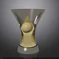 Shiny Silver Trophy Design With Golden Sphere Green Ring And Base