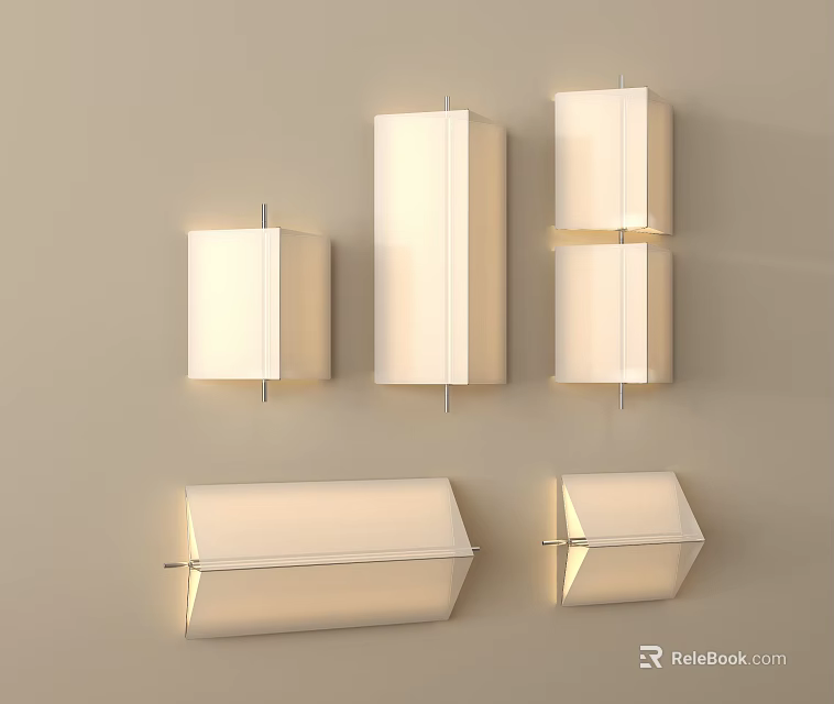 Modern Wall Lamps With Different Designs For Home Interior Lighting Decor 3d model 