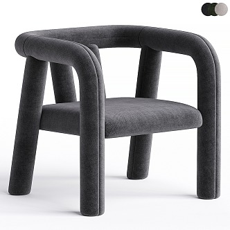 Light Luxury Dining Chair Leisure Chair Single Chair 3d model