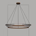 Elegant Modern Circular Chandelier With Gold Metal Frame And Transparent Glass Rings