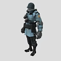 Machine Soldier Machine Warrior Game Character Cartoon Soldier Hand-painted Soldier Armored Soldier Armored Warrior Game Soldier Low Face Number Low Model Simple Model Cartoon 3d model