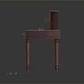 Elegant Red Wooden Stool With Drawers And Green Mat Vintage Design For Home