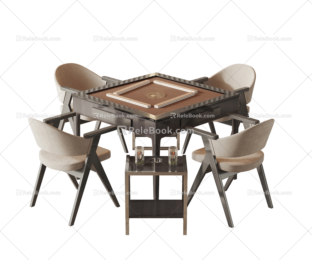 New Chinese Mahjong Table and Chair 3d model