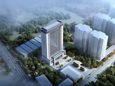 modern office building government office building 3d model
