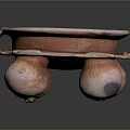 Ceramic Sculpture Carving Bowl Shaped Design With Textured Surface And Supporting Feet