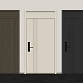 Modern Security Doors With Different Colors And Sleek Panel Designs Displayed Indoors 3d model