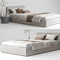 Modern Double Bed Single Bed 3d model