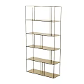 Modern Metal Frame Storage Shelf With Multi Tiered Open Design For Home Decor