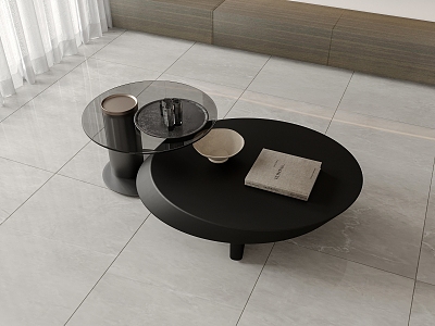 Modern coffee table living room coffee table mother machine black 3d model