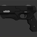 Modern Black Pistol With Smooth Surface And Non Slip Grip Design 3d model