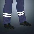 Men in Blue Uniforms With White Reflective Stripes Different Poses Arms Outstretched