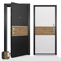 Modern Swing Doors In Various Colors And Materials For Interior Design 3d model