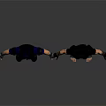 Two Detailed 3D Character Models In Blue Uniform And Black Outfit With Protective Gear