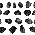 Natural Black Stone Garden Ornaments With Irregular Shapes For Outdoor Decor